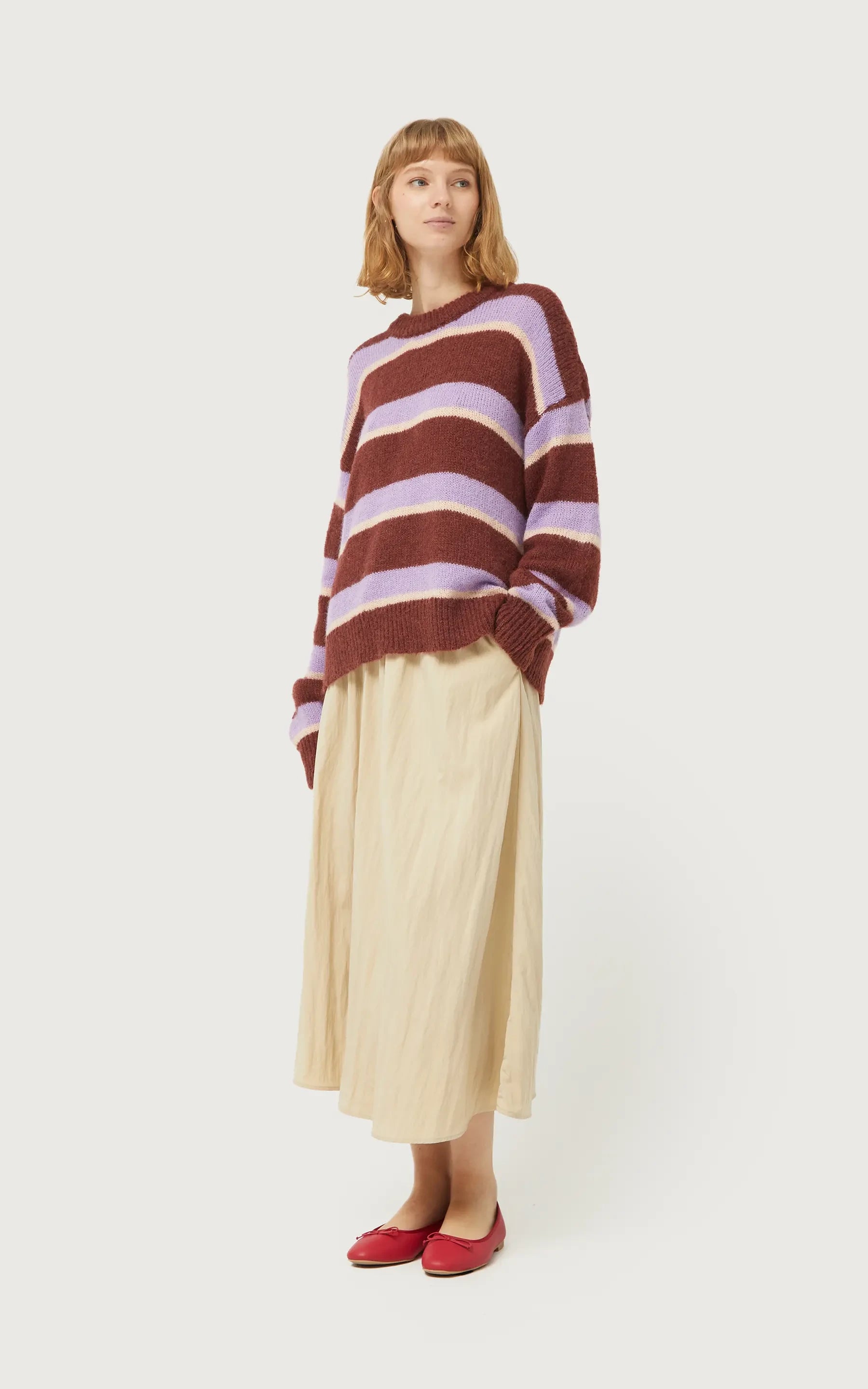 Compania Fantastica - Brown Striped Knitted Sweater