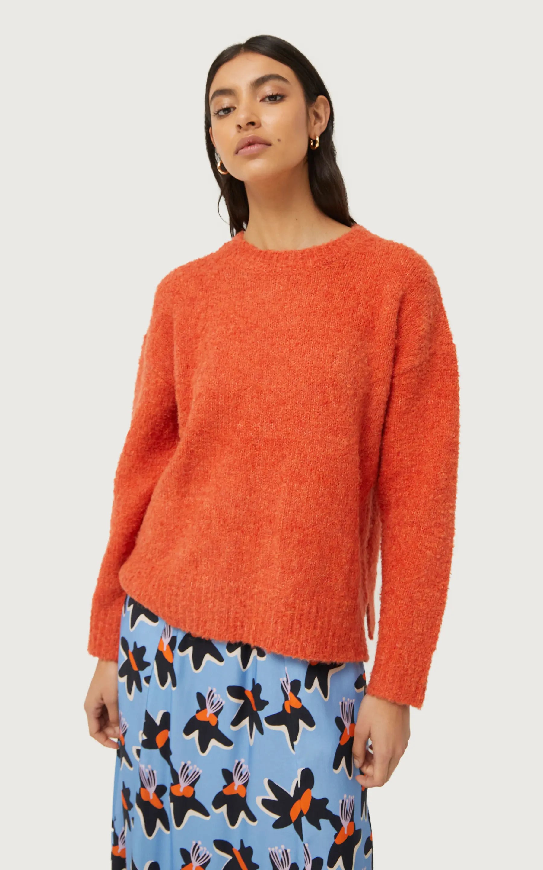 Compania Fantastica - Orange Fluffy Knit Sweater