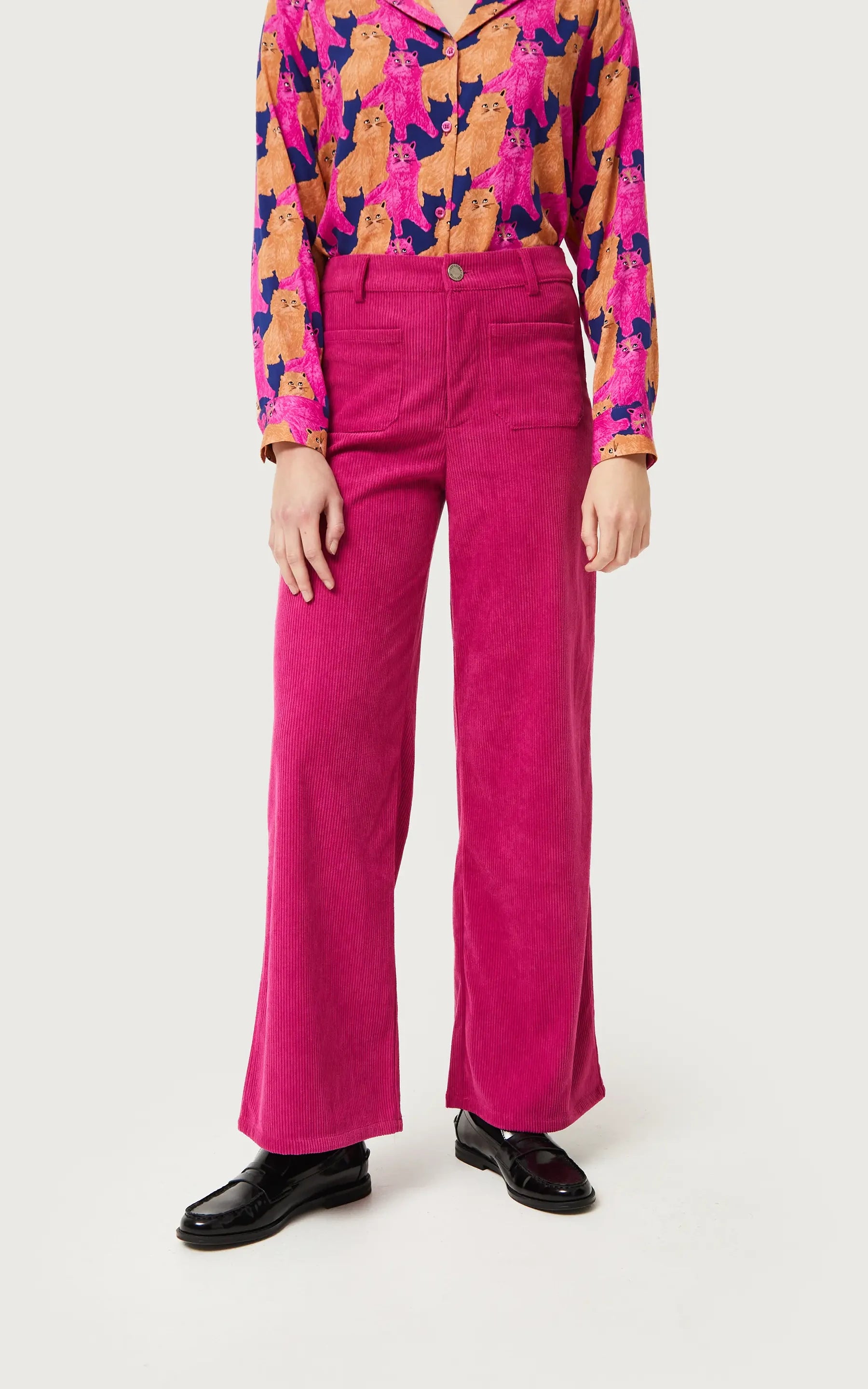 Compania Fantastica - Fuchsia Corduroy Pants