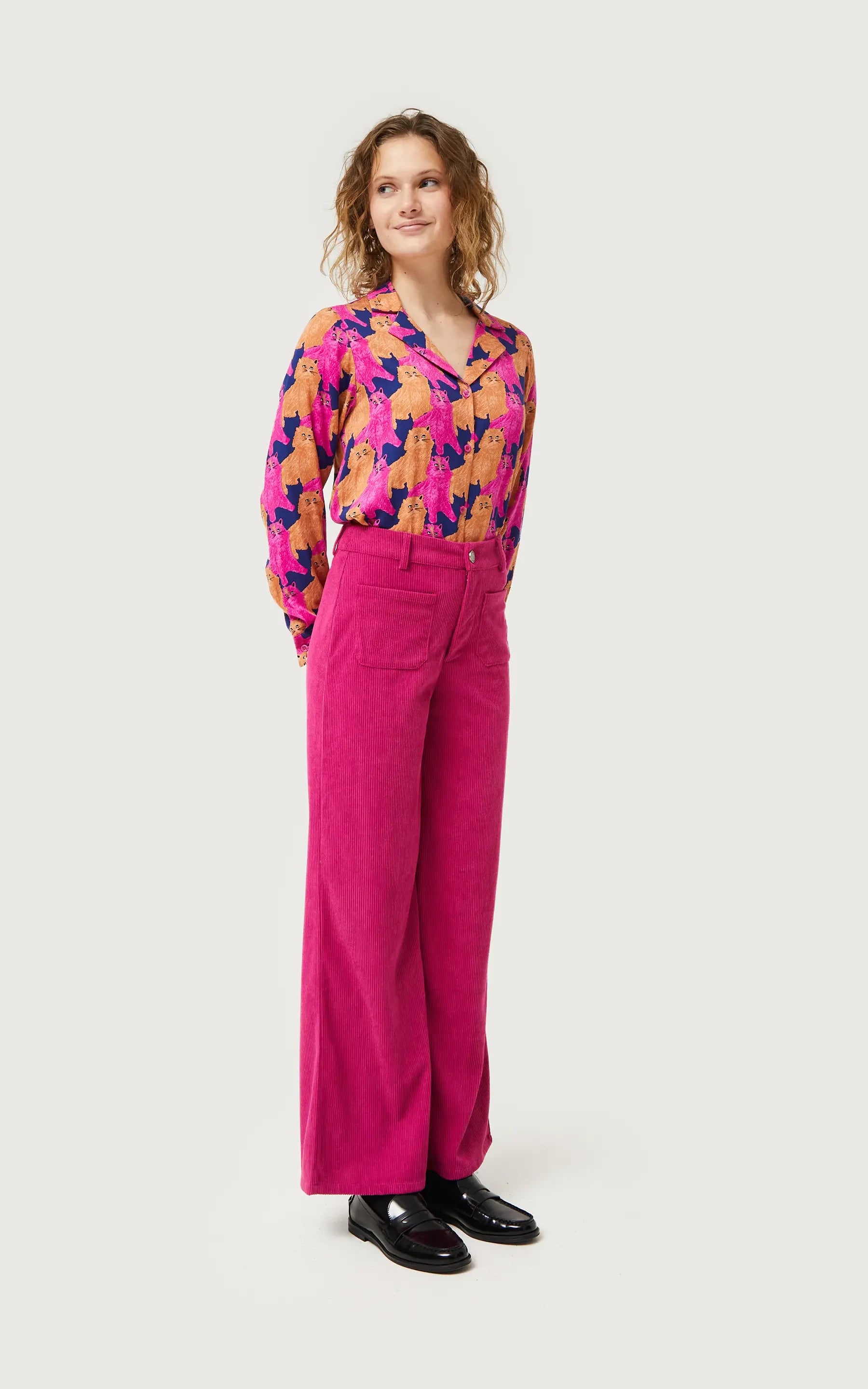 Compania Fantastica - Fuchsia Corduroy Pants