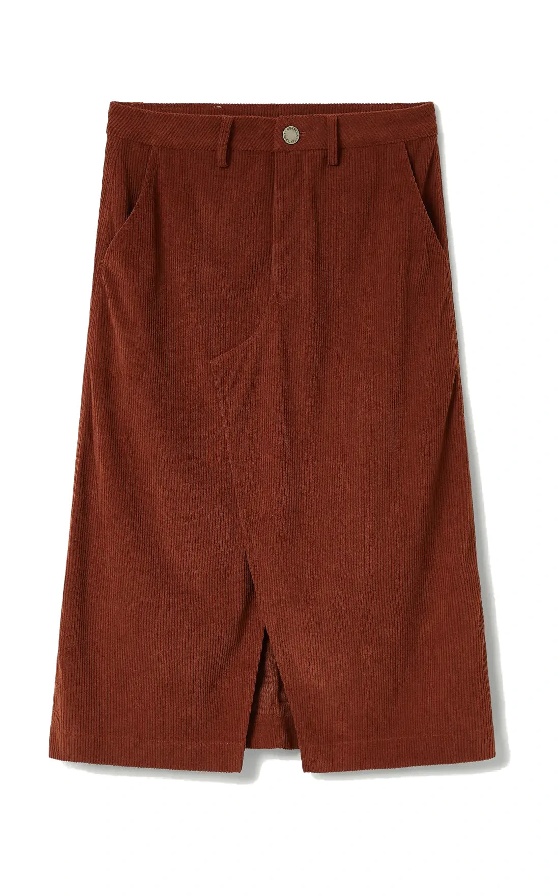 Compania Fantastica - Brown Corduroy Midi Skirt