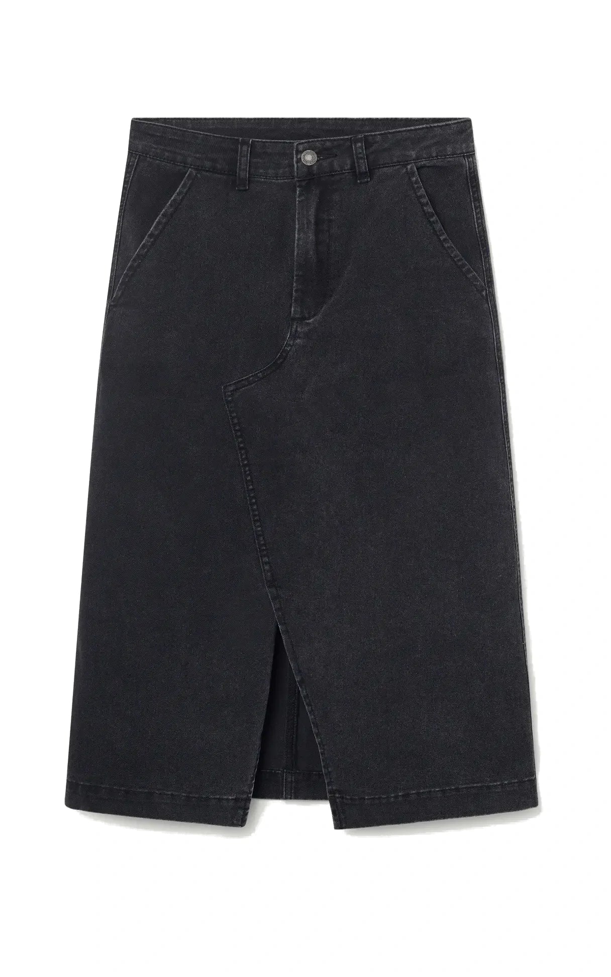 Compania Fantastica - Black Denim Midi Skirt