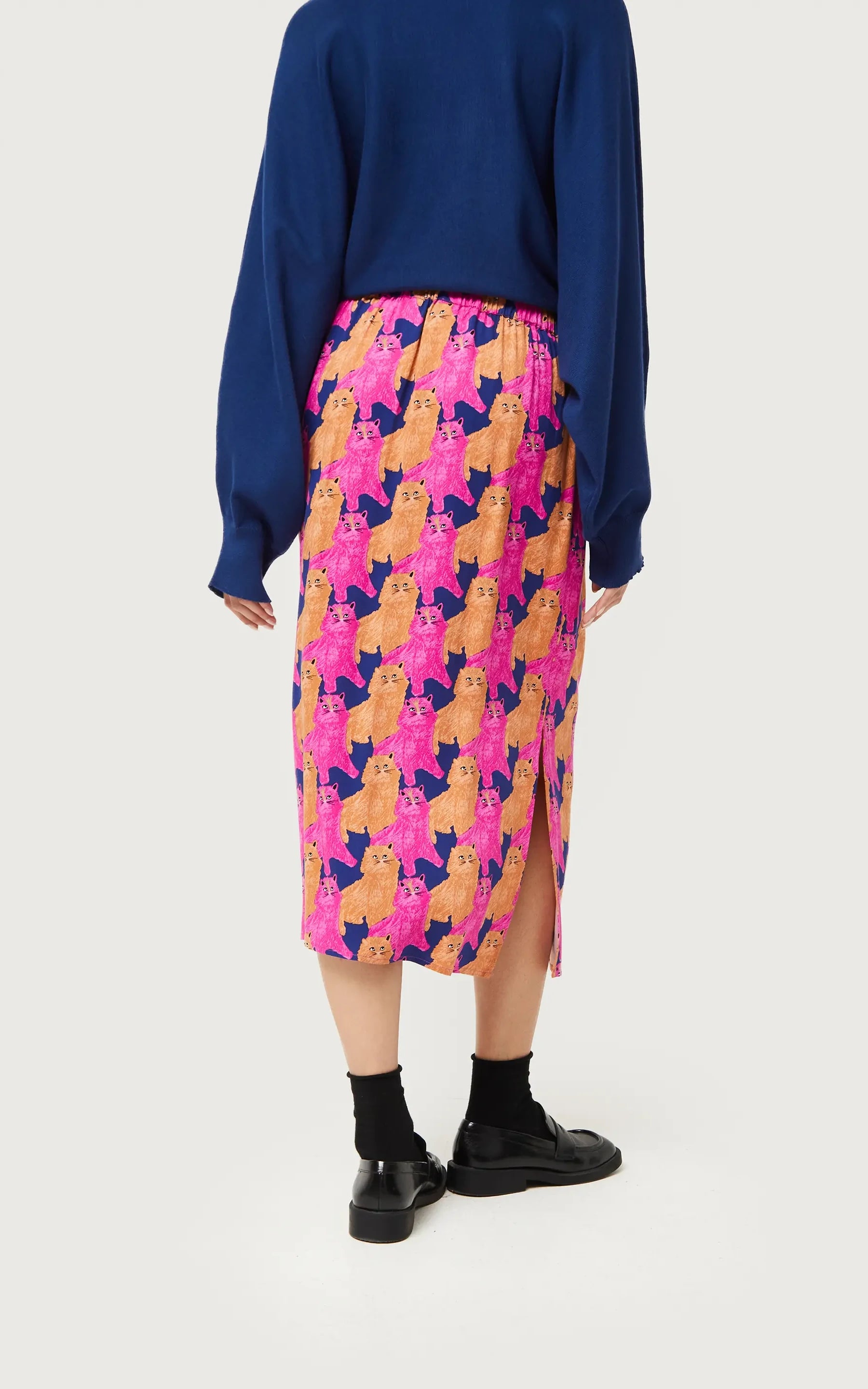 Compania Fantastica - Midi Skirt With Cat Print