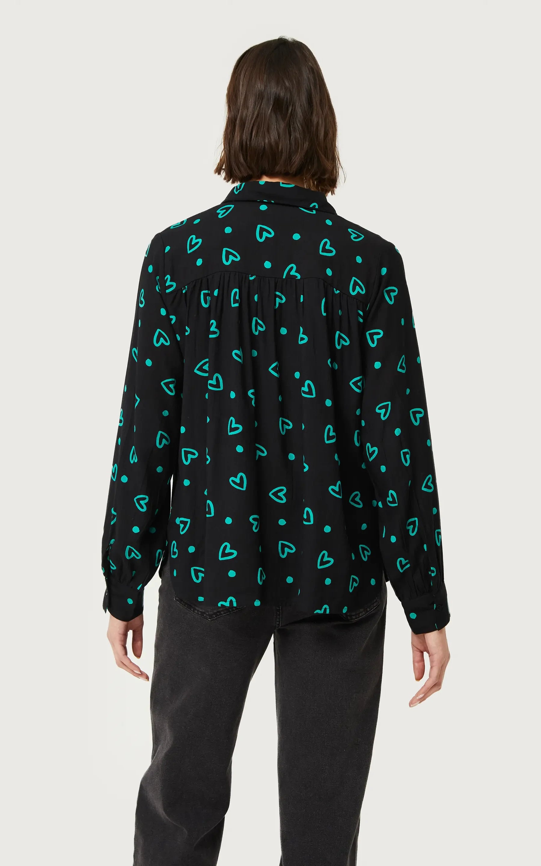 Compania Fantastica - Shirt With Green Heart Print