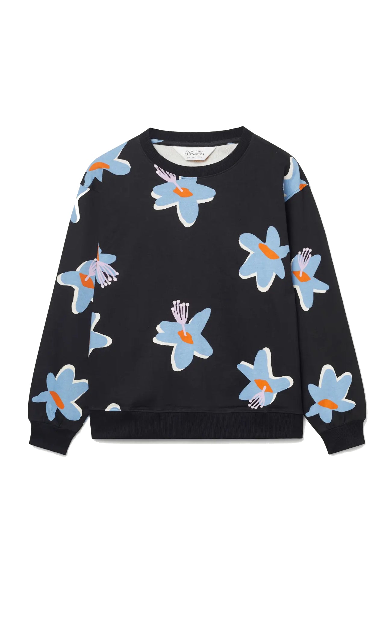 Compania Fantastica - Black Calatea Floral Print Sweatshirt