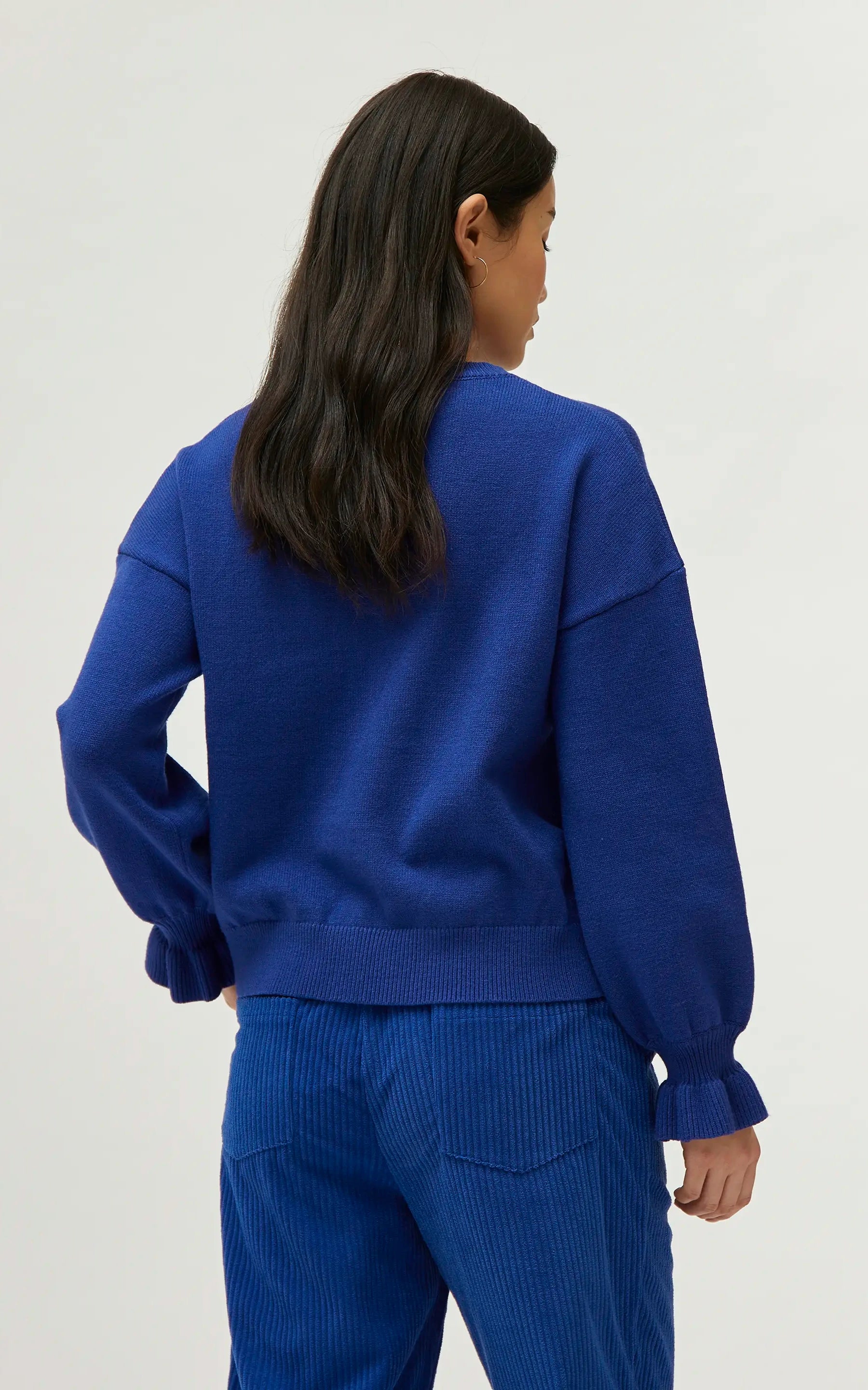 Compania Fantastica - Blue Cuff Detail Sweater