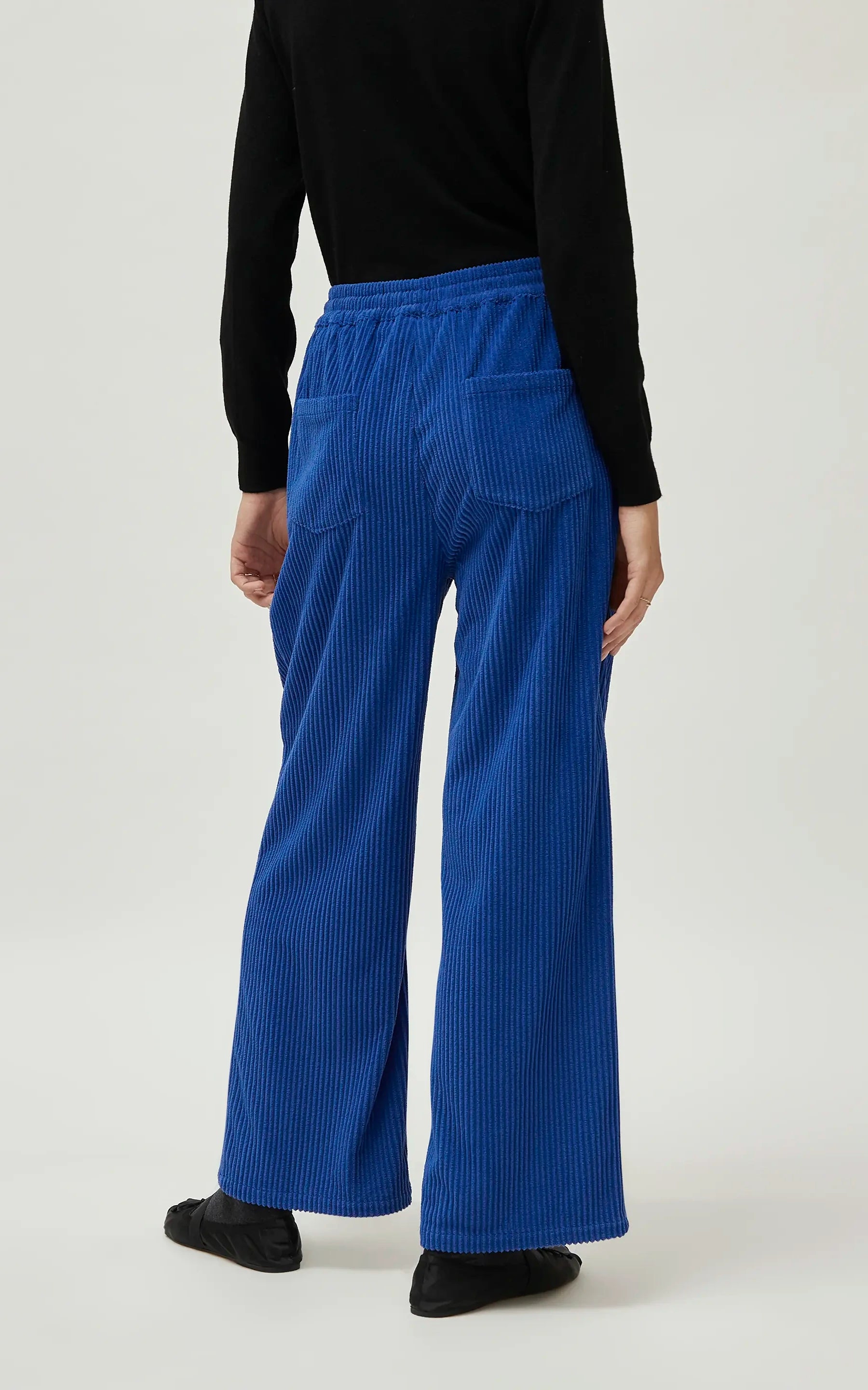 Compania Fantastica - Blue Elastic Waist Corduroy Pants