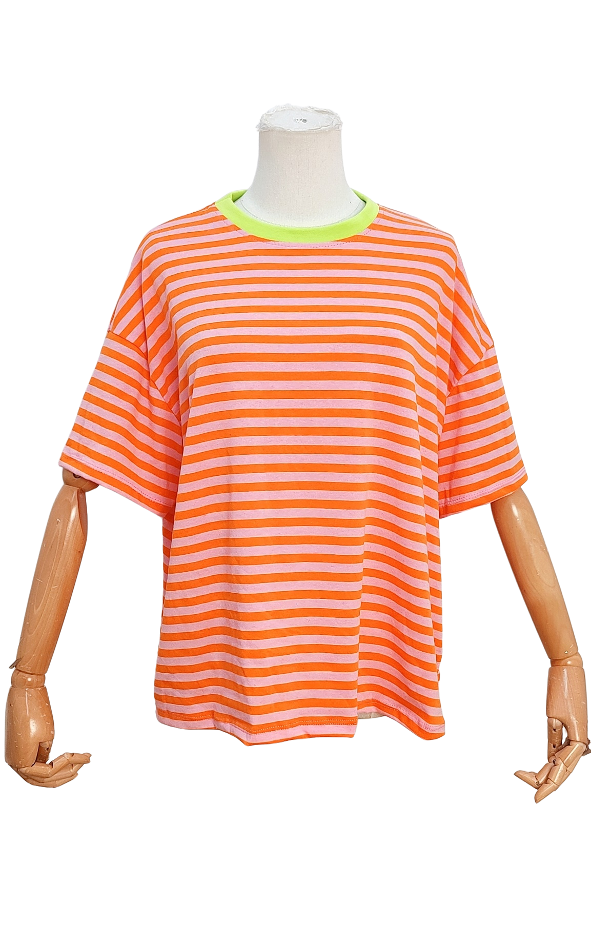 Orange & Pink T-shirt With Lime Trim