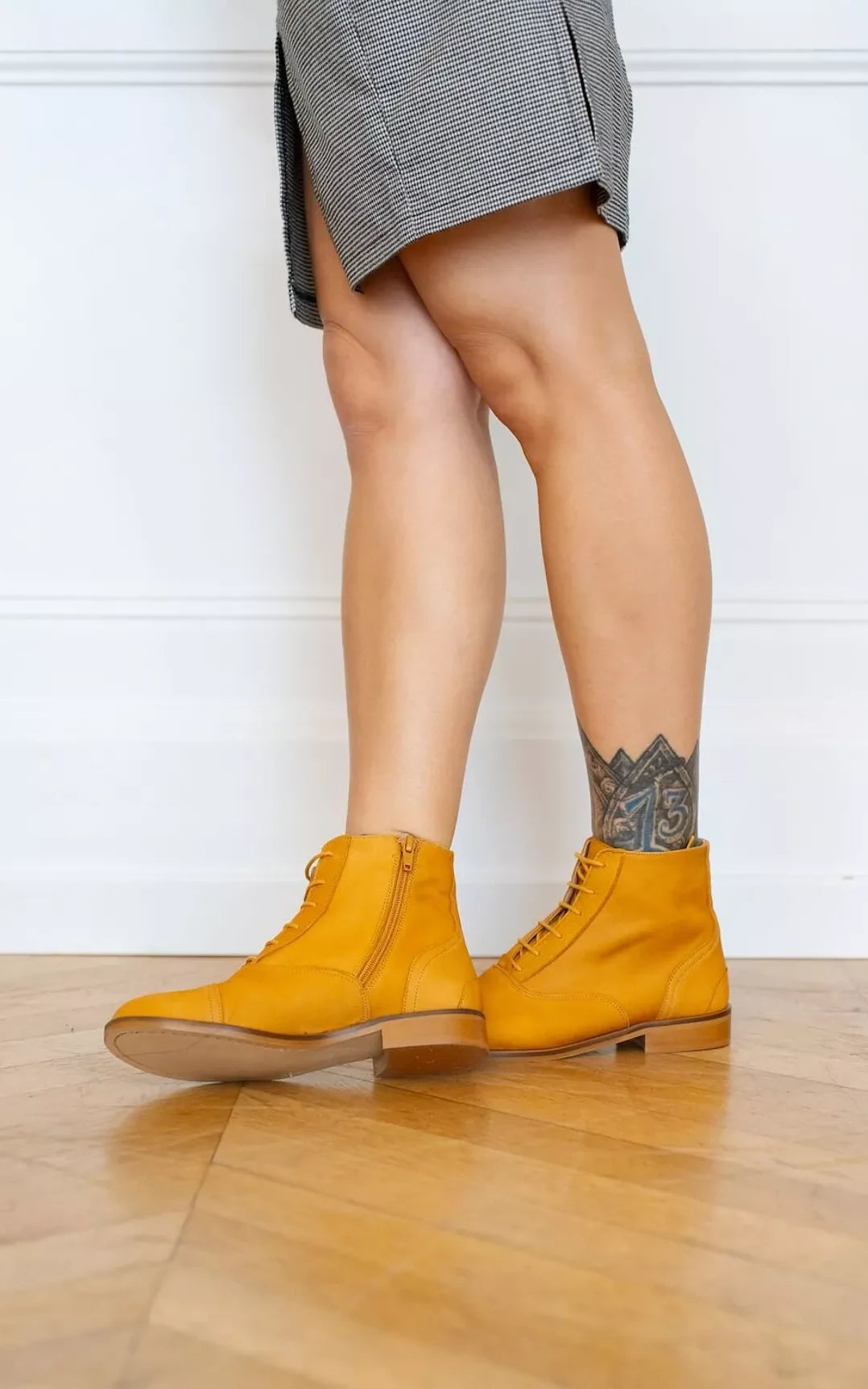 Swivells - Mama Sandy Yellow Nubuck Ankle Boots