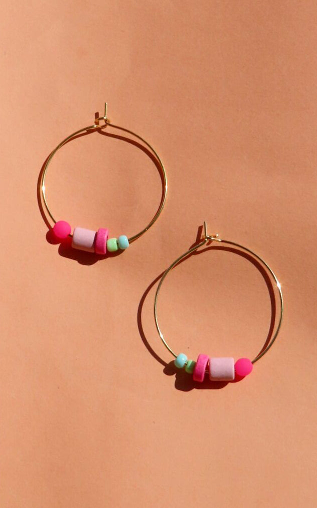 Funky Hoops Pink Pearls