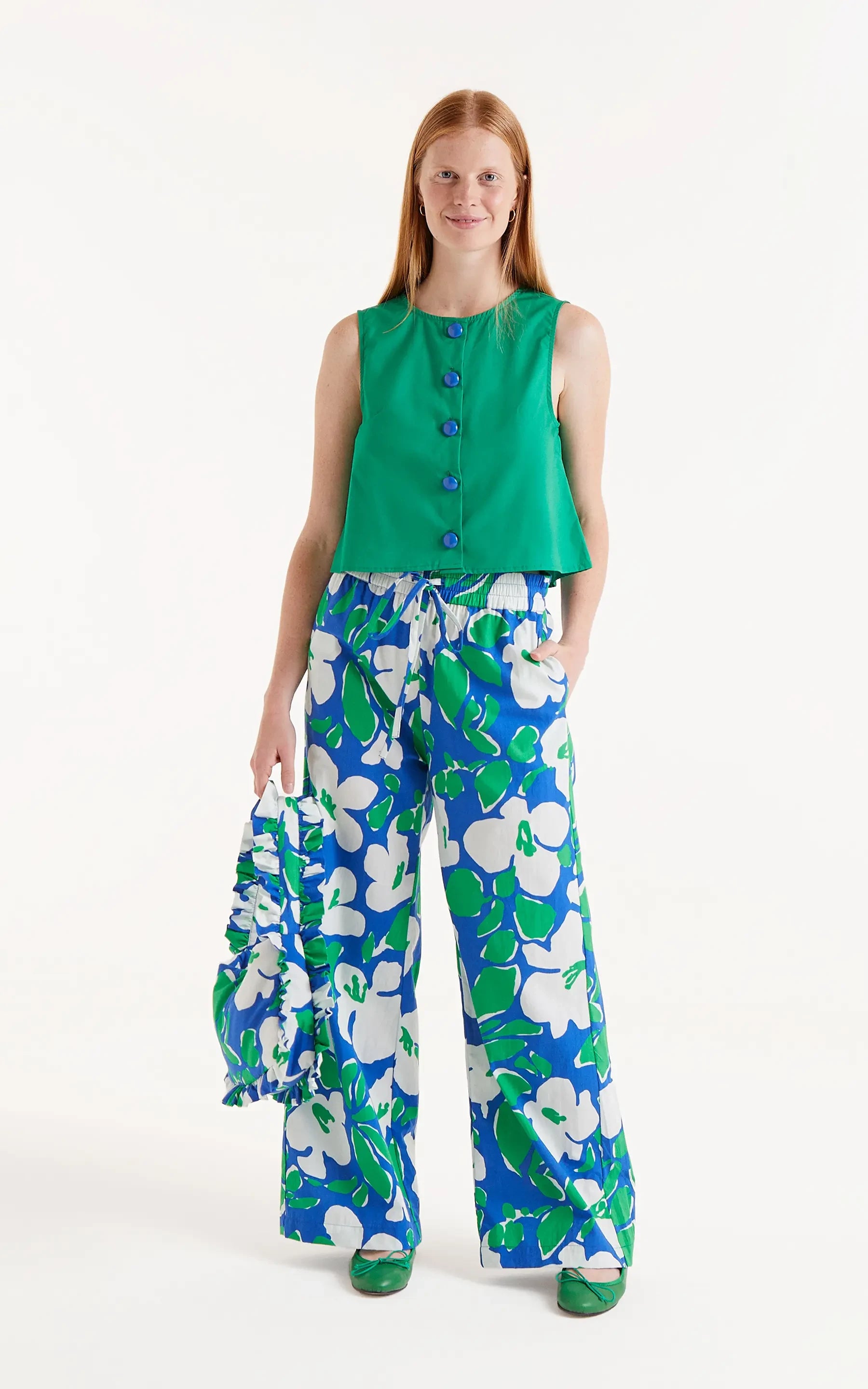 Compania Fantastica - Bosco Floral Print long Trousers