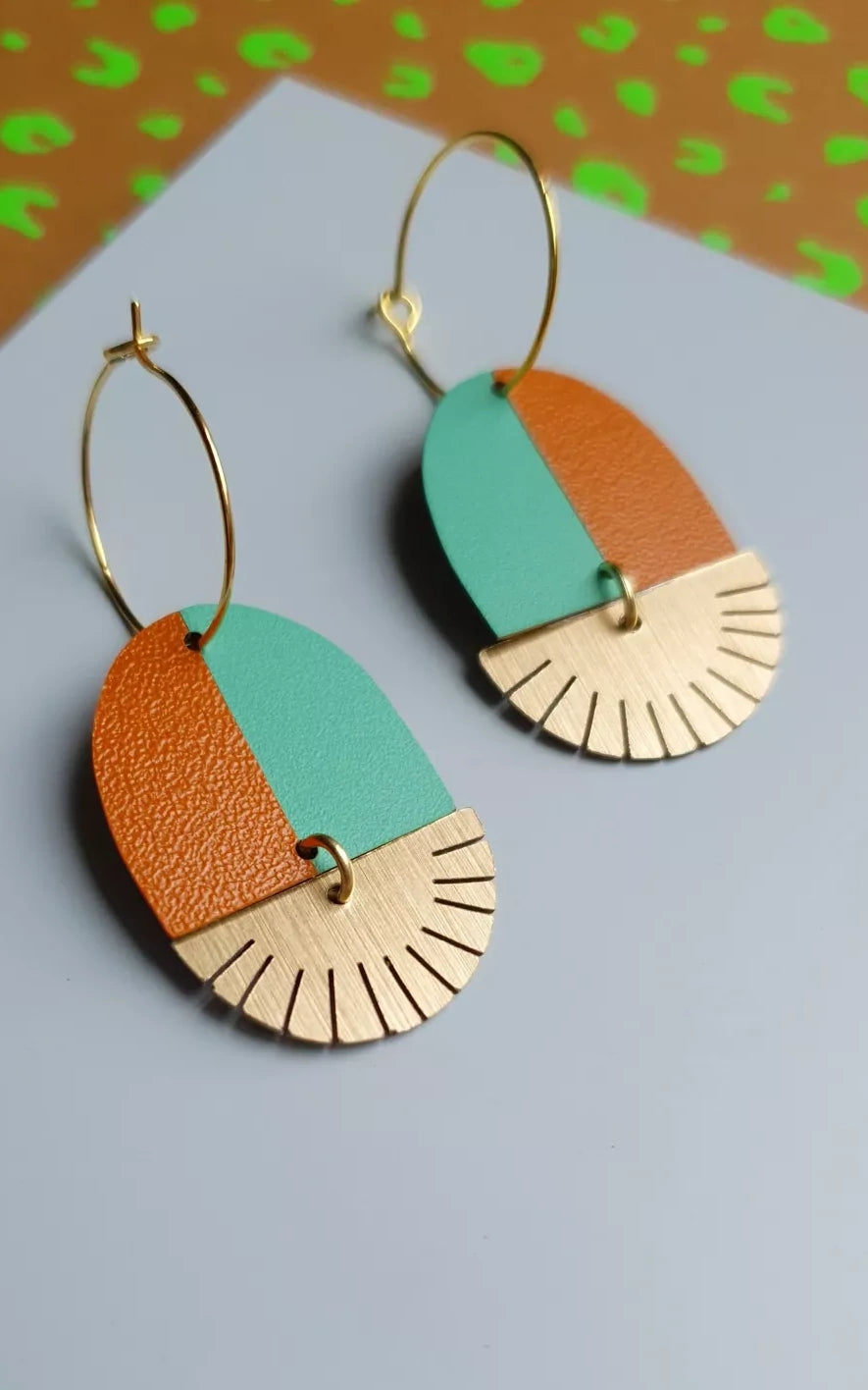 Patti Earrings Brown Turquoise