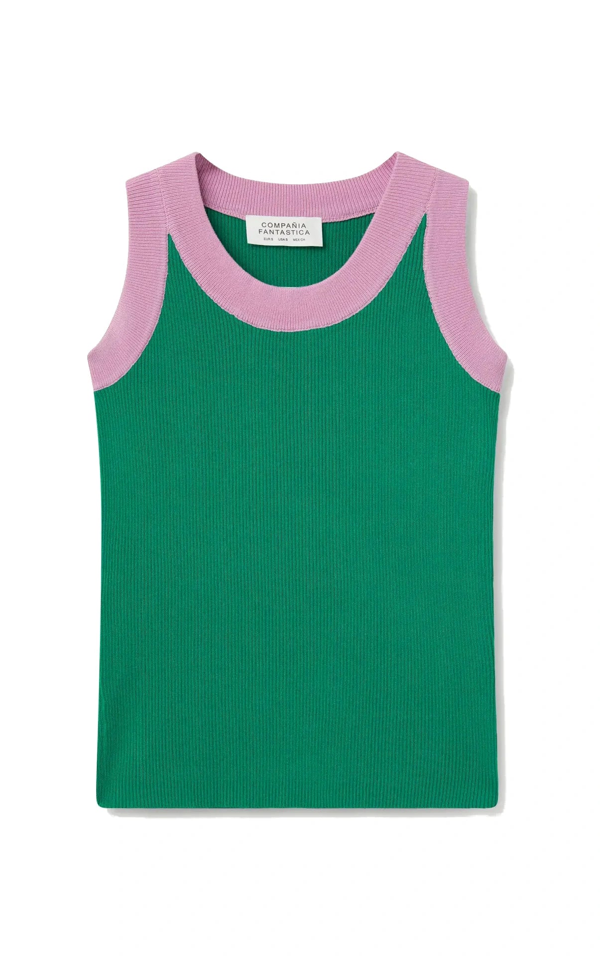 Compania Fantastica - Green Two-tone Strap Top