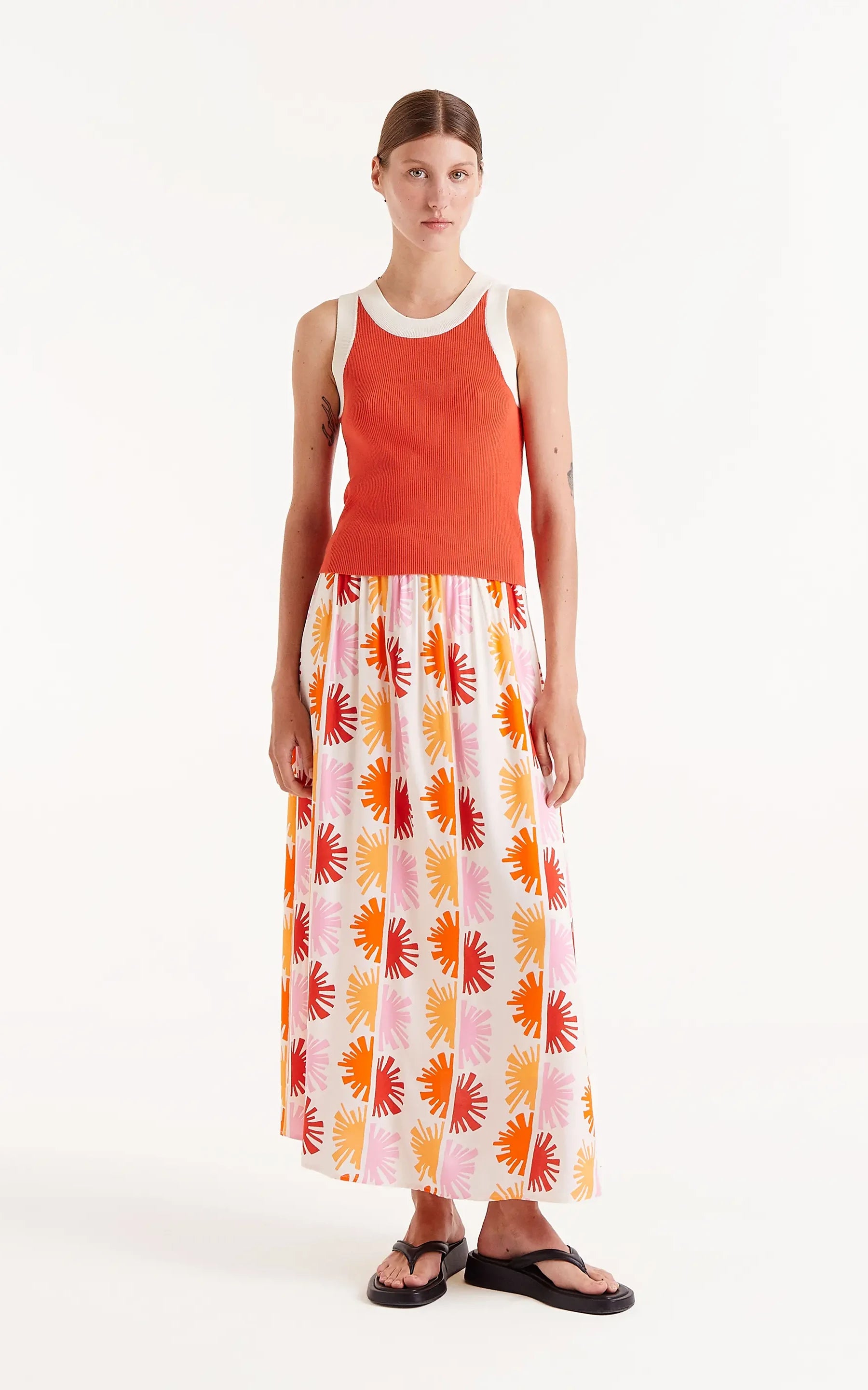 Compania Fantastica - Solei Print Midi Skirt