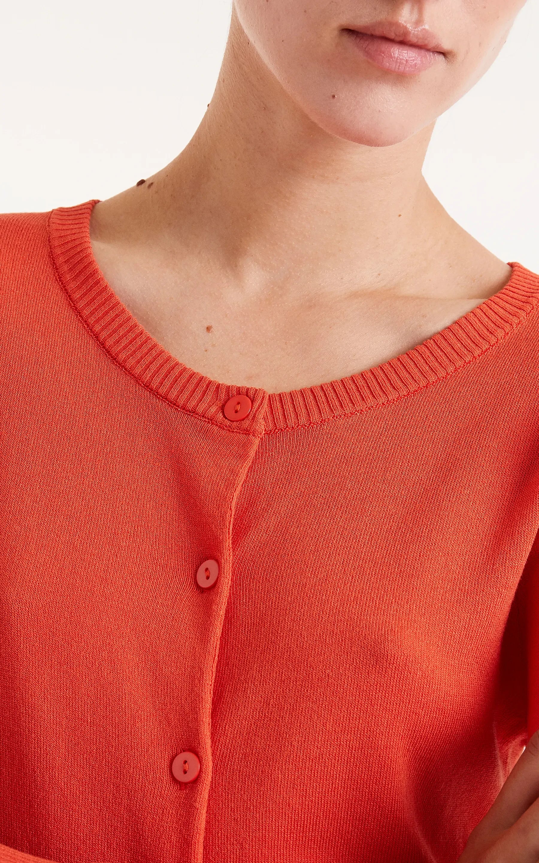 Compania Fantastica - Orange Fine Knit Cardigan