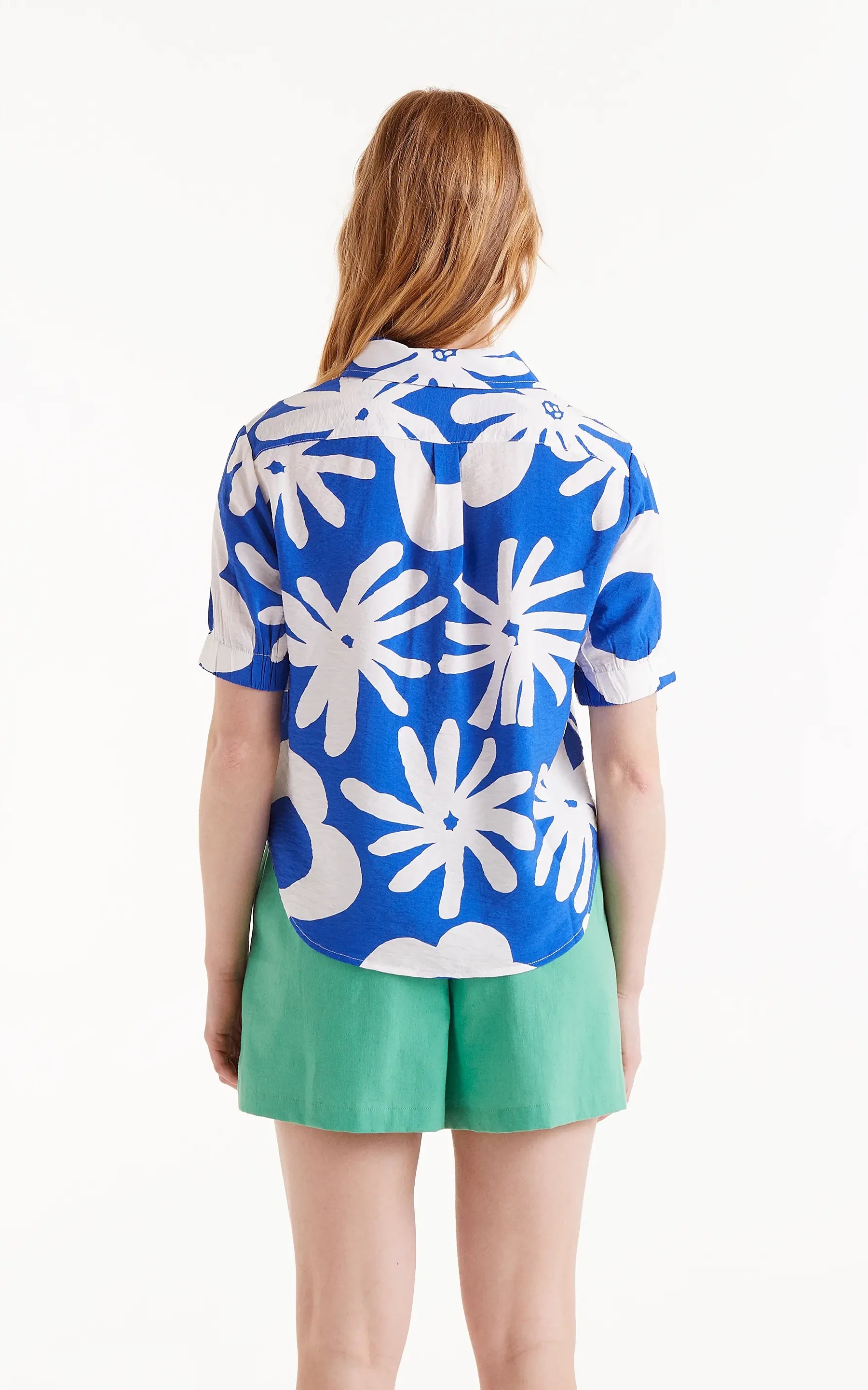 Compania Fantastica - Bluet Blue Floral Print Shirt