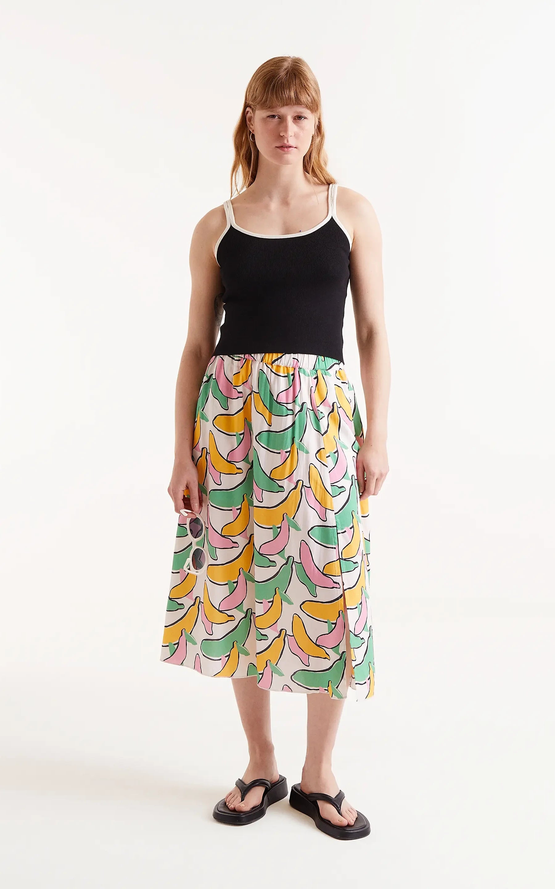 Compania Fantastica - Banana Print Midi Skirt
