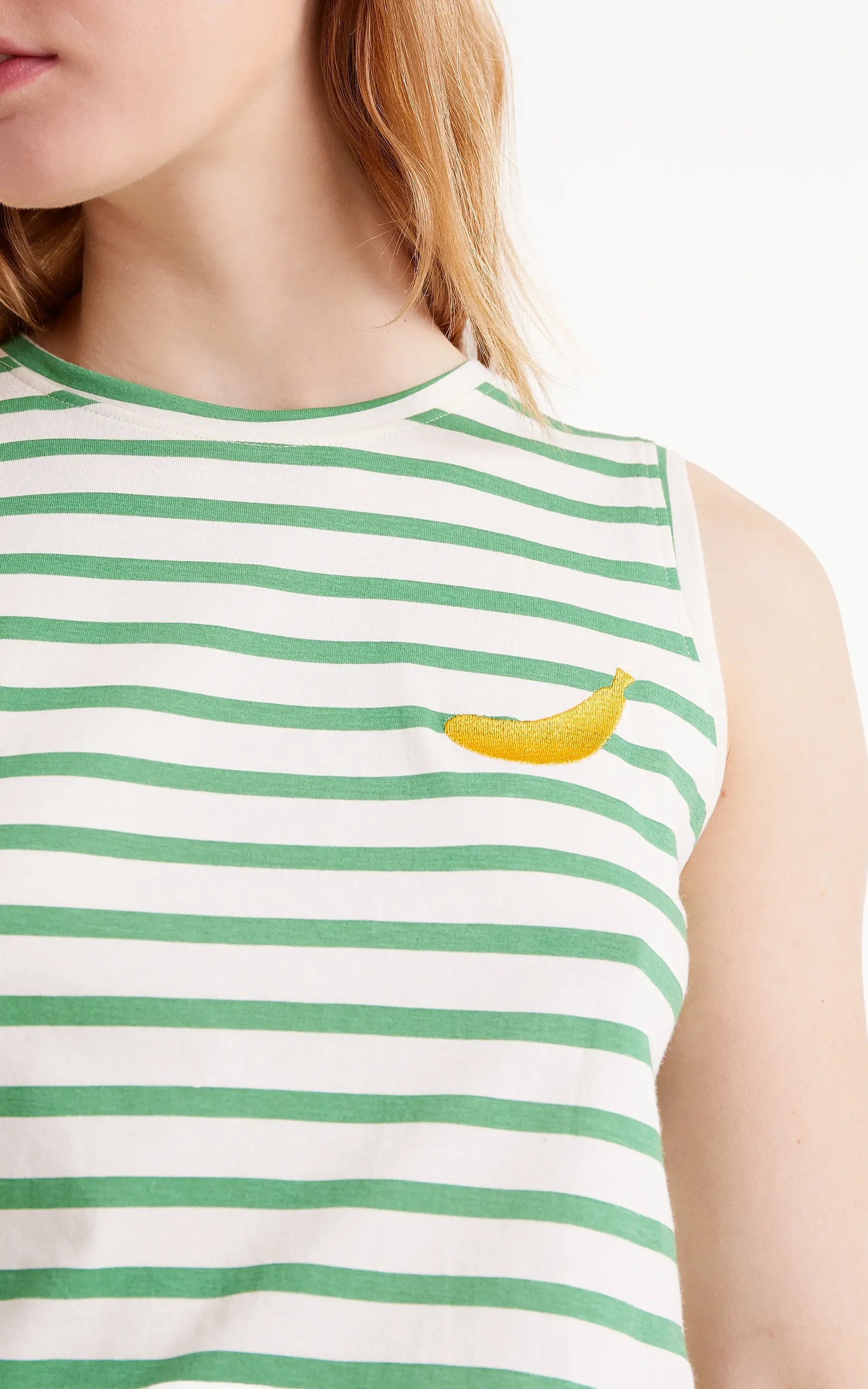 Compania Fantastica - Green Striped Print T-shirt Banana