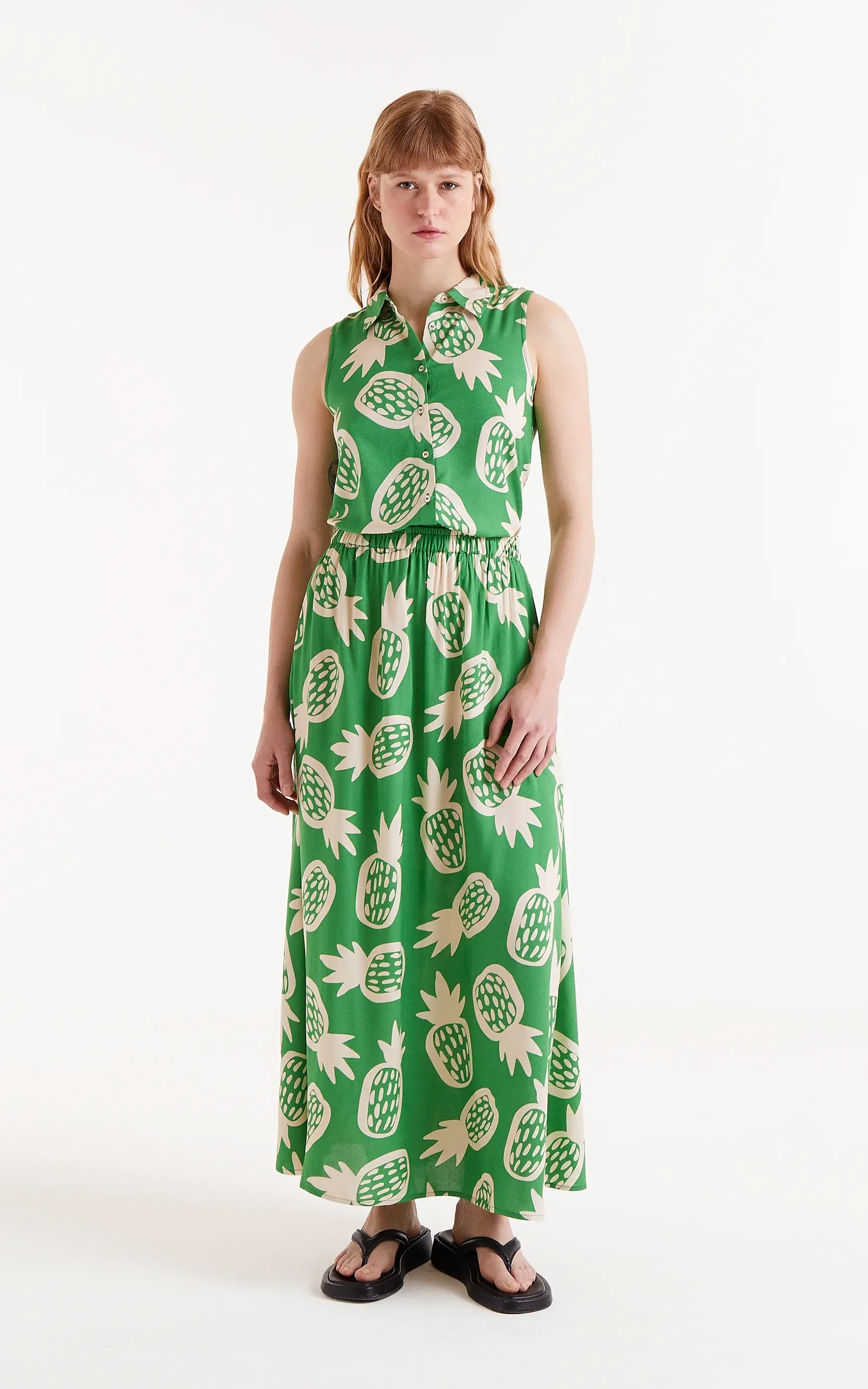Compania Fantastica - Pineapple Print Midi Skirt