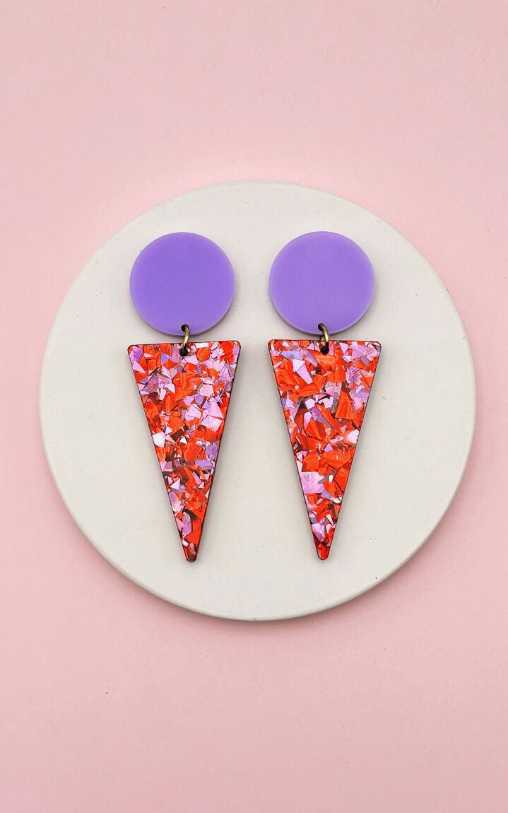 Joséphine Earrings Purple Glitter