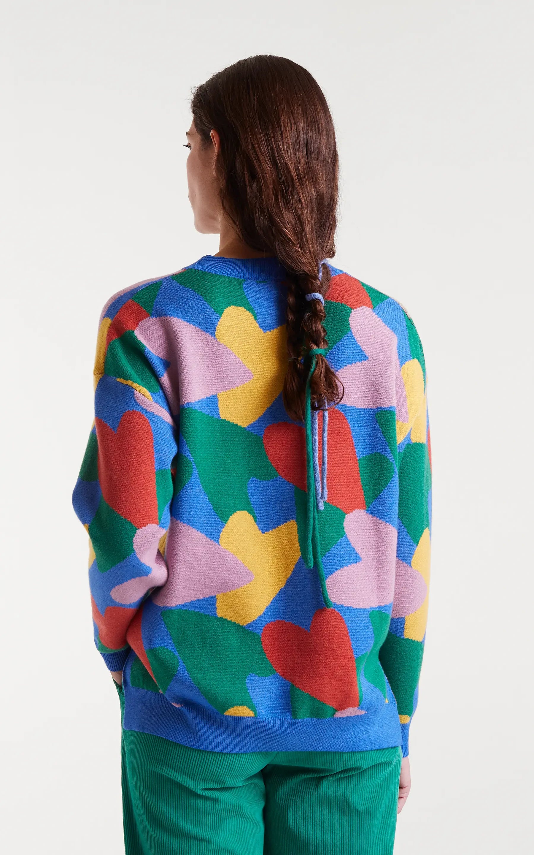 Jacquard Knit Sweater Cupid Print