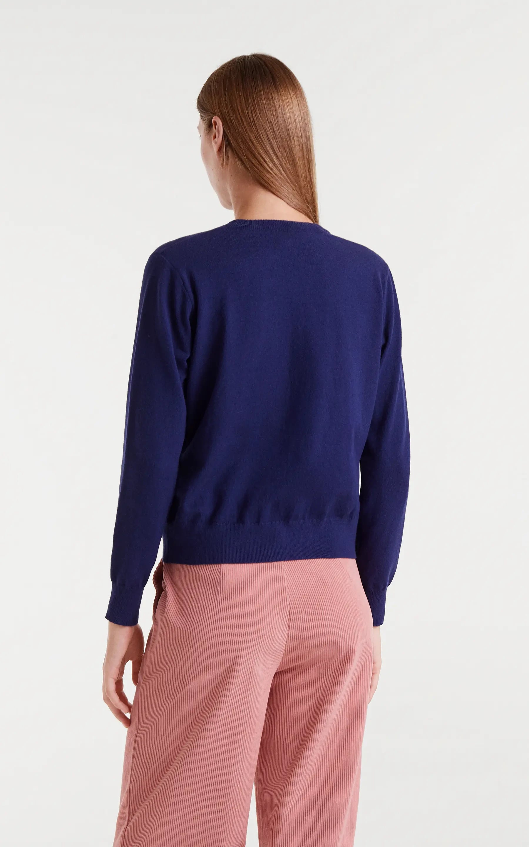 Blue Knitted Sweater Heart Print