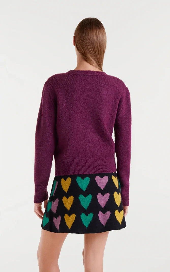 Burgundy Knitted Cardigan