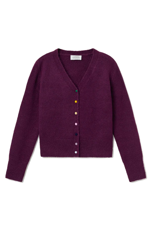Burgundy Knitted Cardigan