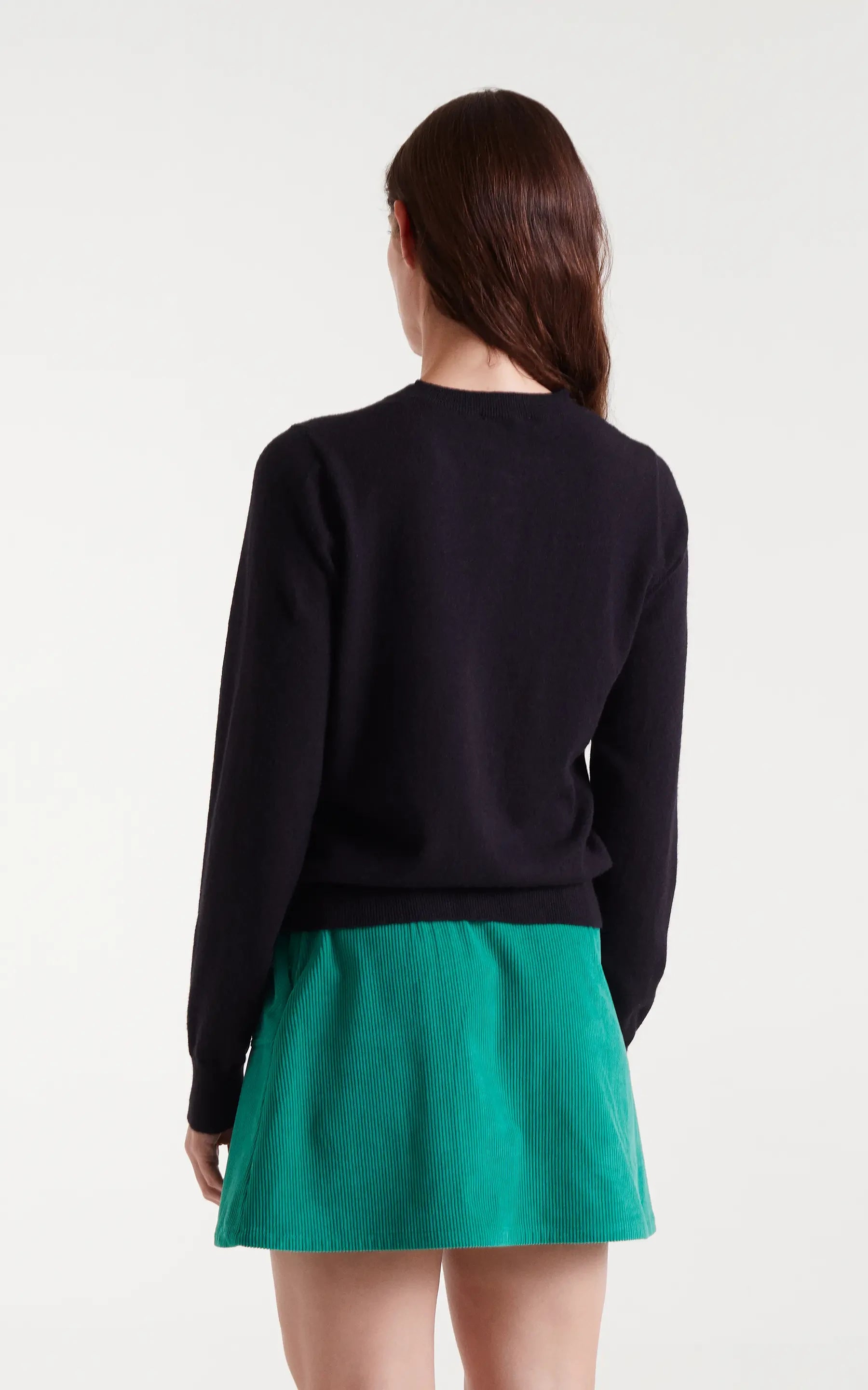 Black Knitted Cardigan With Heart Detail