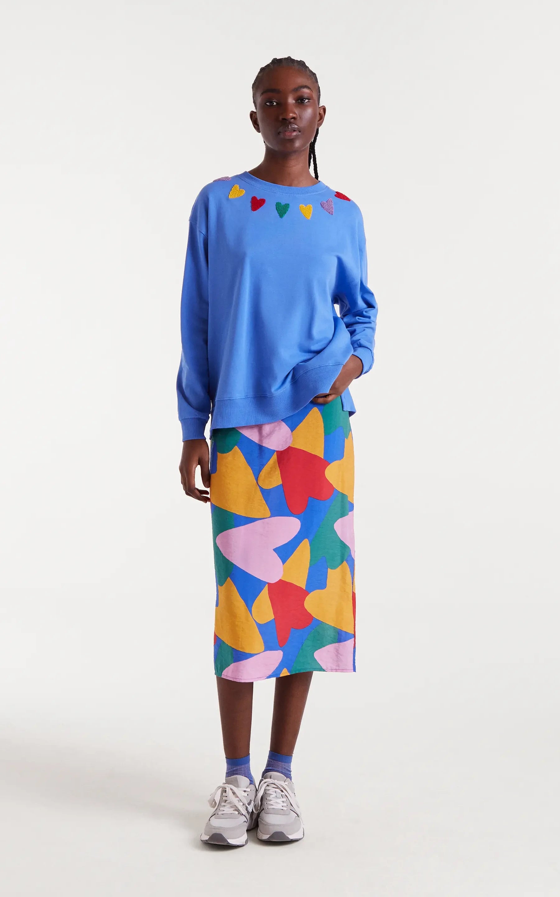 Sweatshirt Heart Embroidery