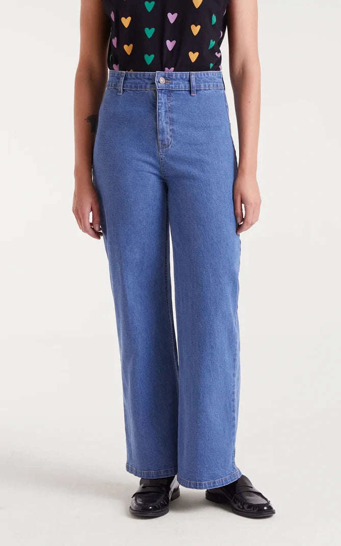Jeans Heart Embroidery