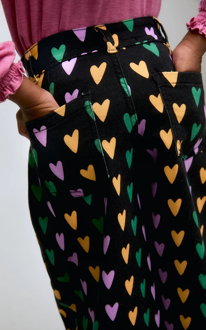 Jeans With Cupid Lines Print