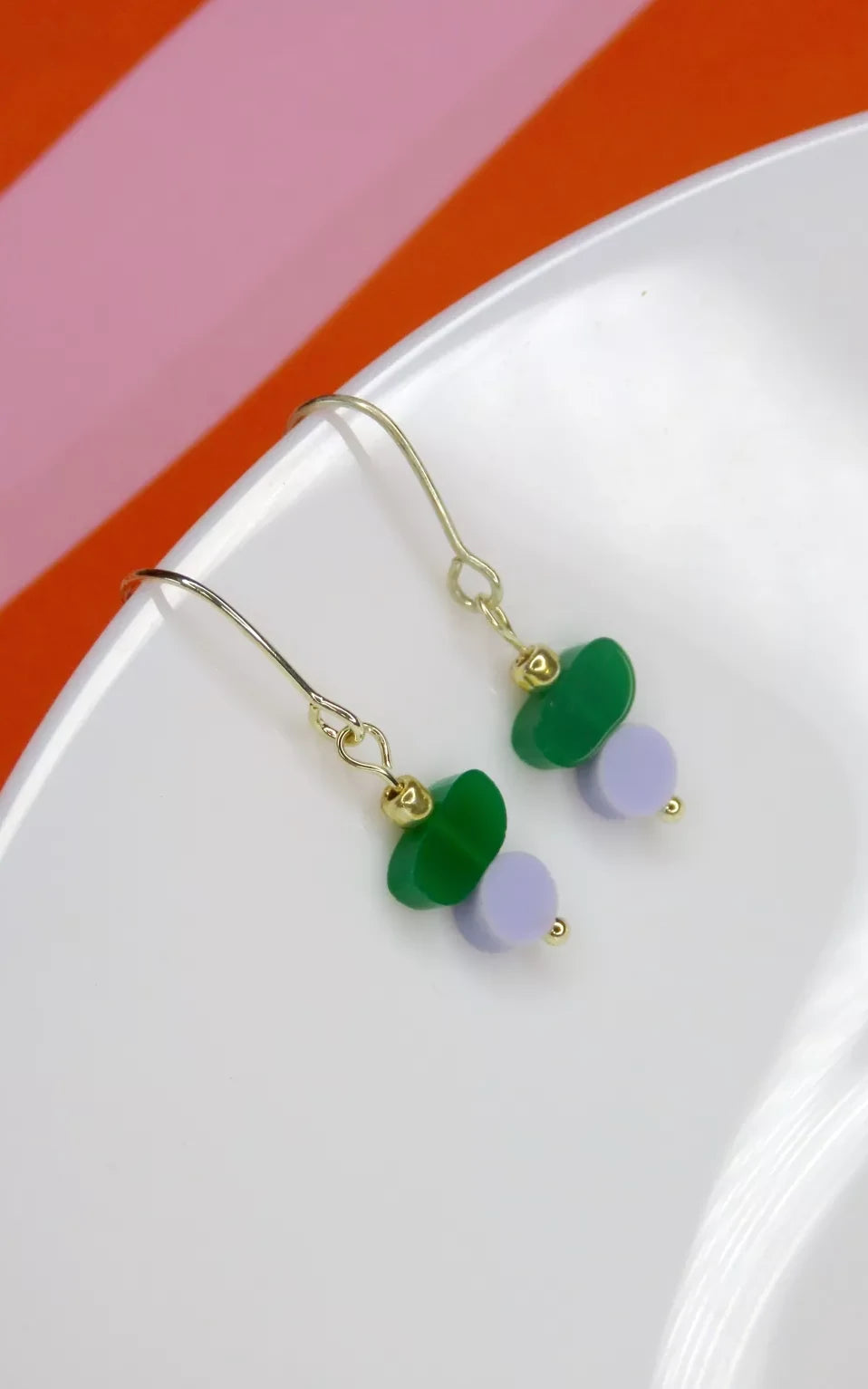 Color Treats Earrings Green Lilac