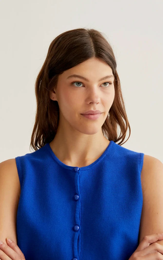 Compania Fantastica - Blue Knit Vest Top