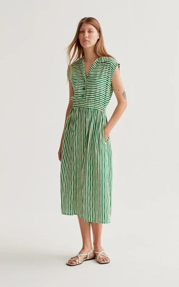Compania Fantastica - Lavagna Green Print Midi Dress
