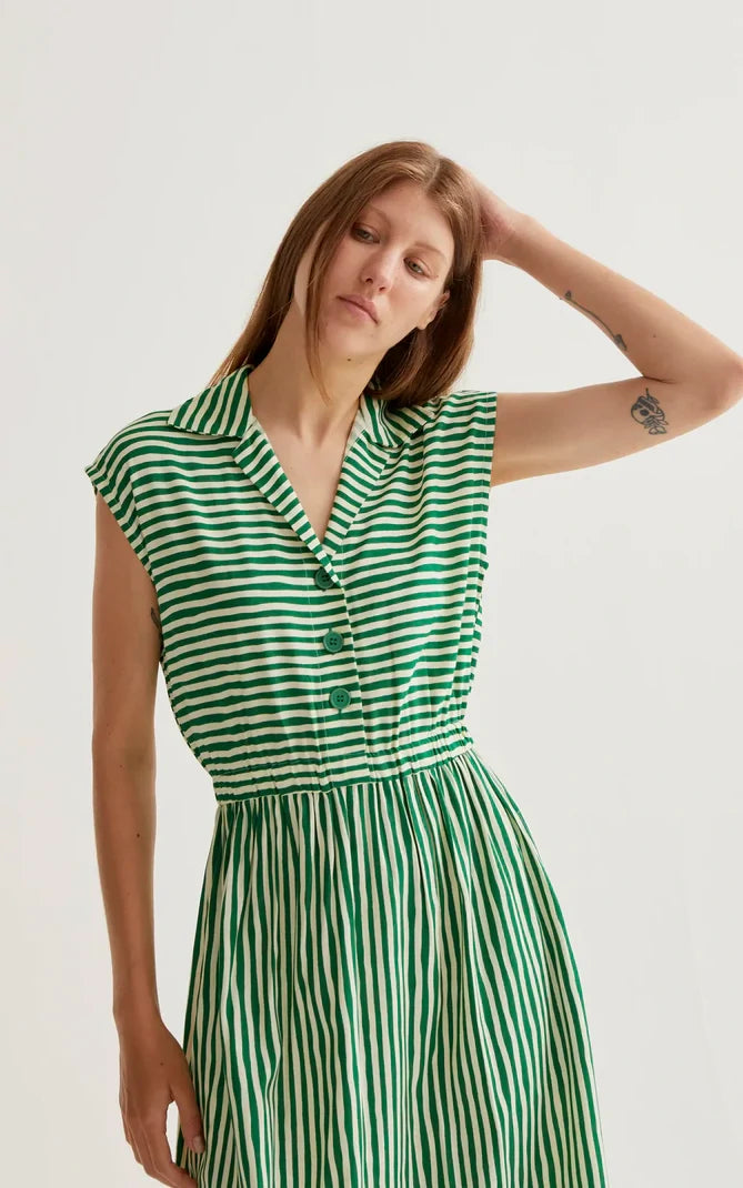 Compania Fantastica - Lavagna Green Print Midi Dress