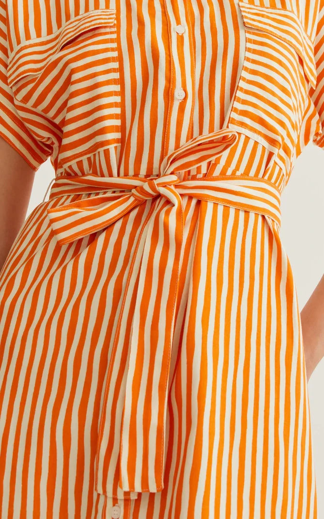 Compania Fantastica - Lavagna Orange Print Midi Dress