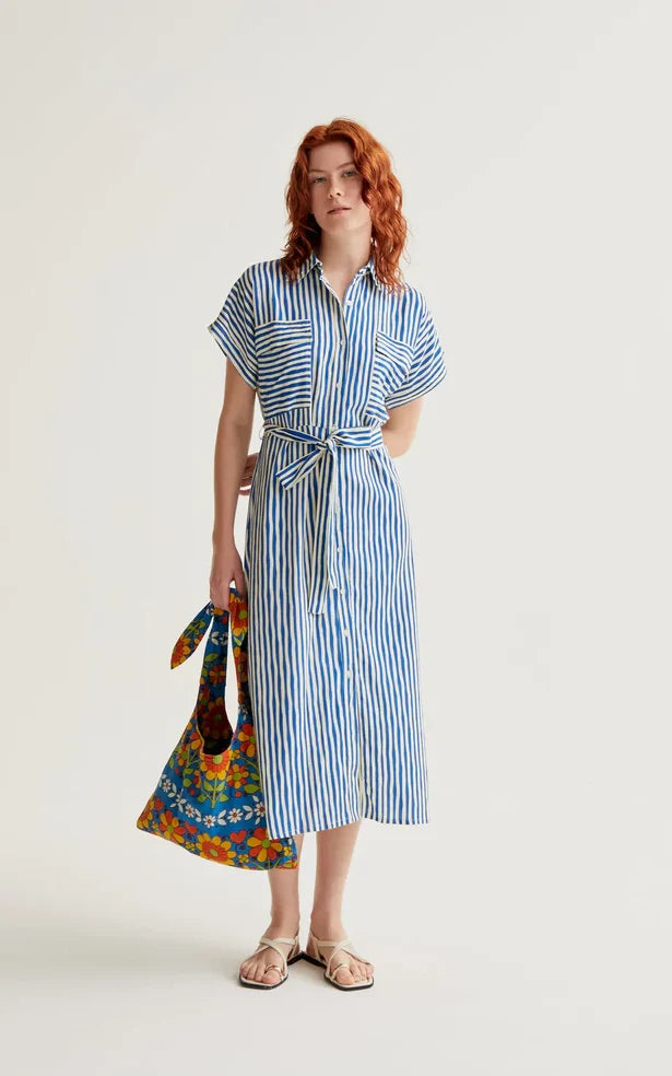 Compania Fantastica - Lavagna Blue Print Midi Dress