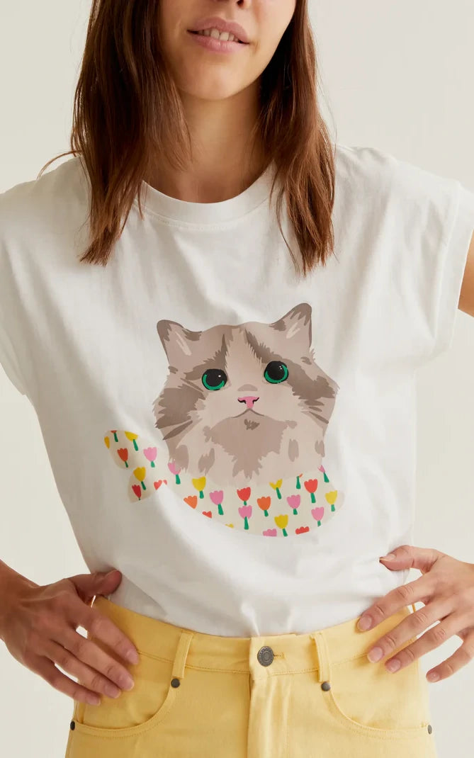 Compania Fantastica - White T-shirt With Cat