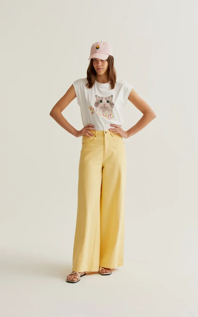 Compania Fantastica - White T-shirt With Cat