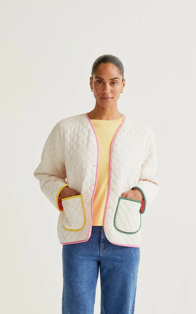 Compania Fantastica - White Jacket With Contrasting Piping