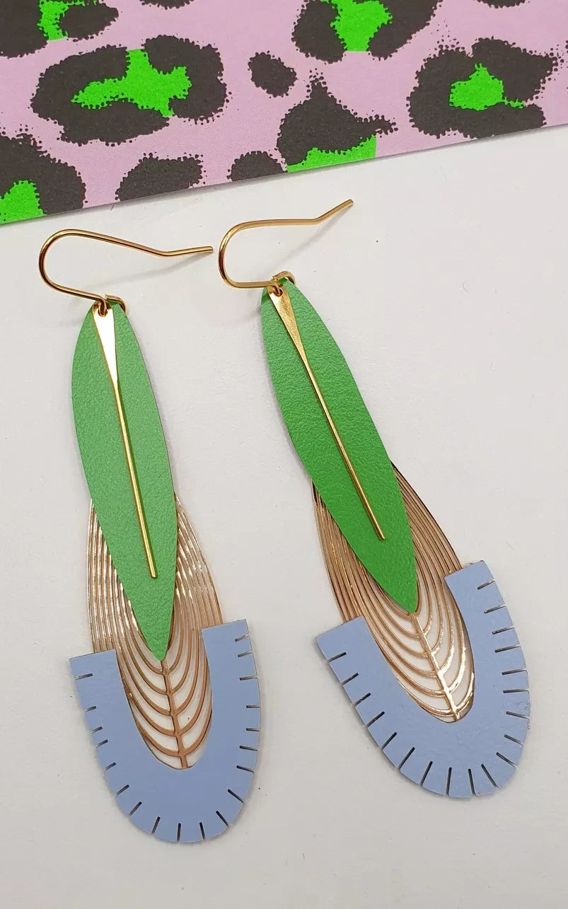 Calypso Earrings Green Light Blue