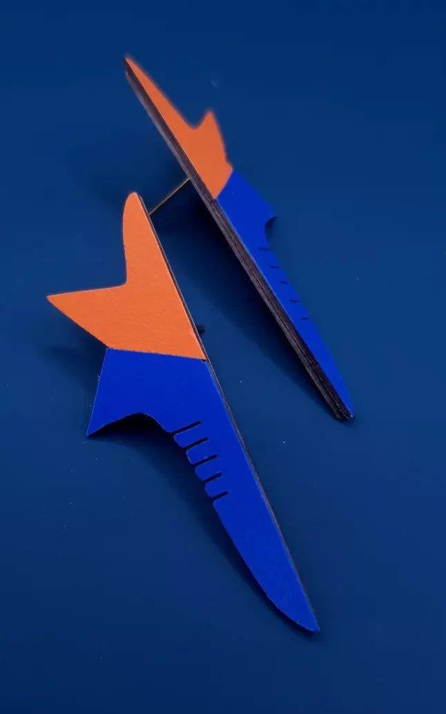 Acapulco Earrings Orange Electric Blue