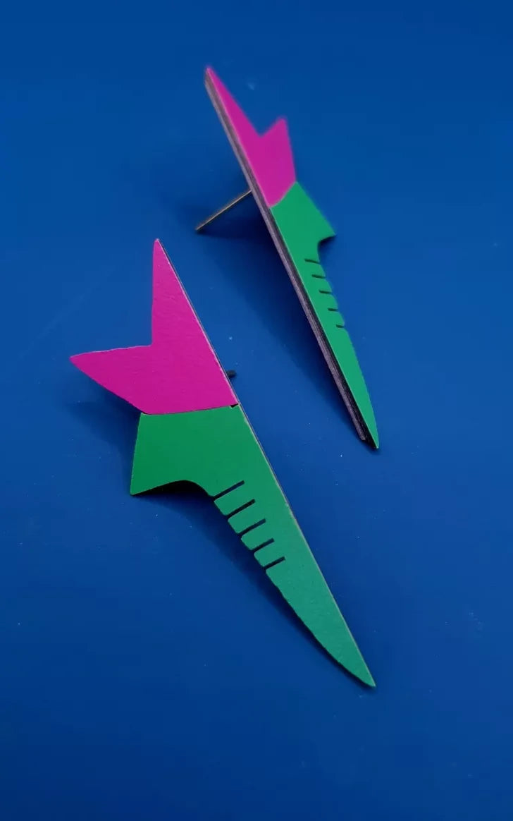 Acapulco Earrings Fuschia Green