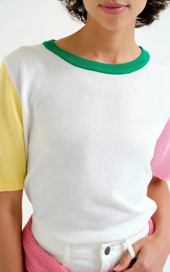Compania Fantastica - Knit Top With Multicolored Details