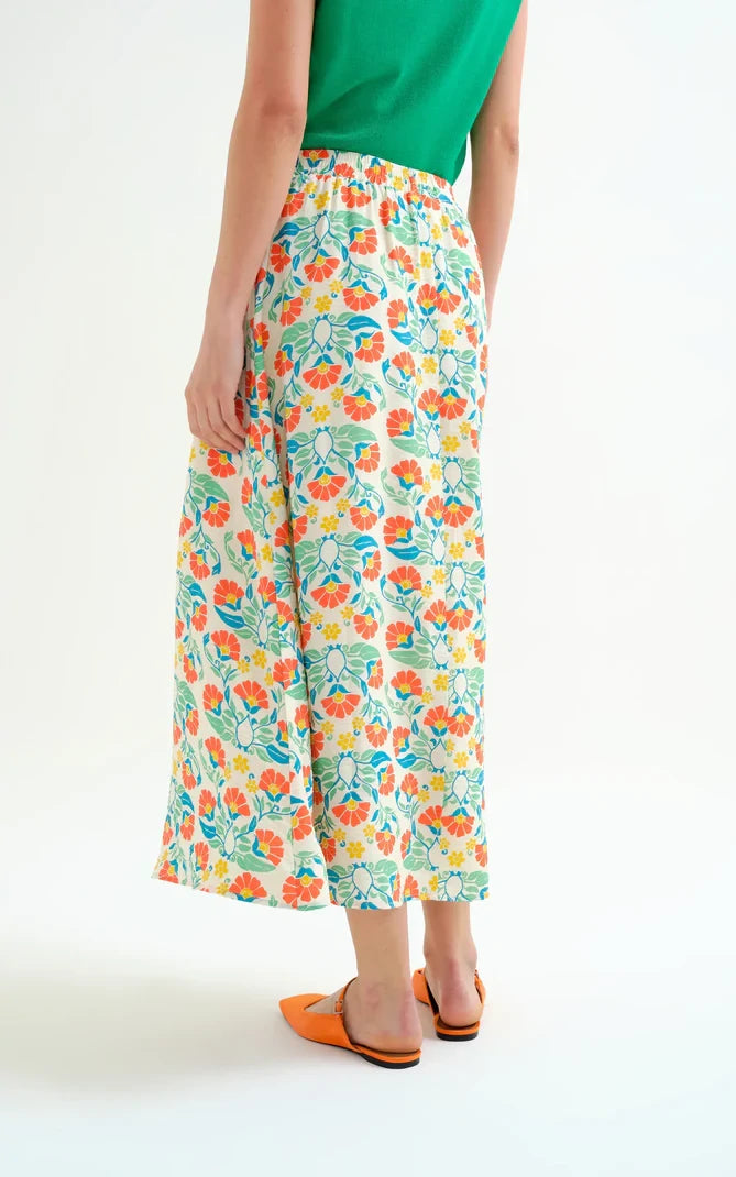 Compania Fantastica - Long Skirt With Small Royal Print
