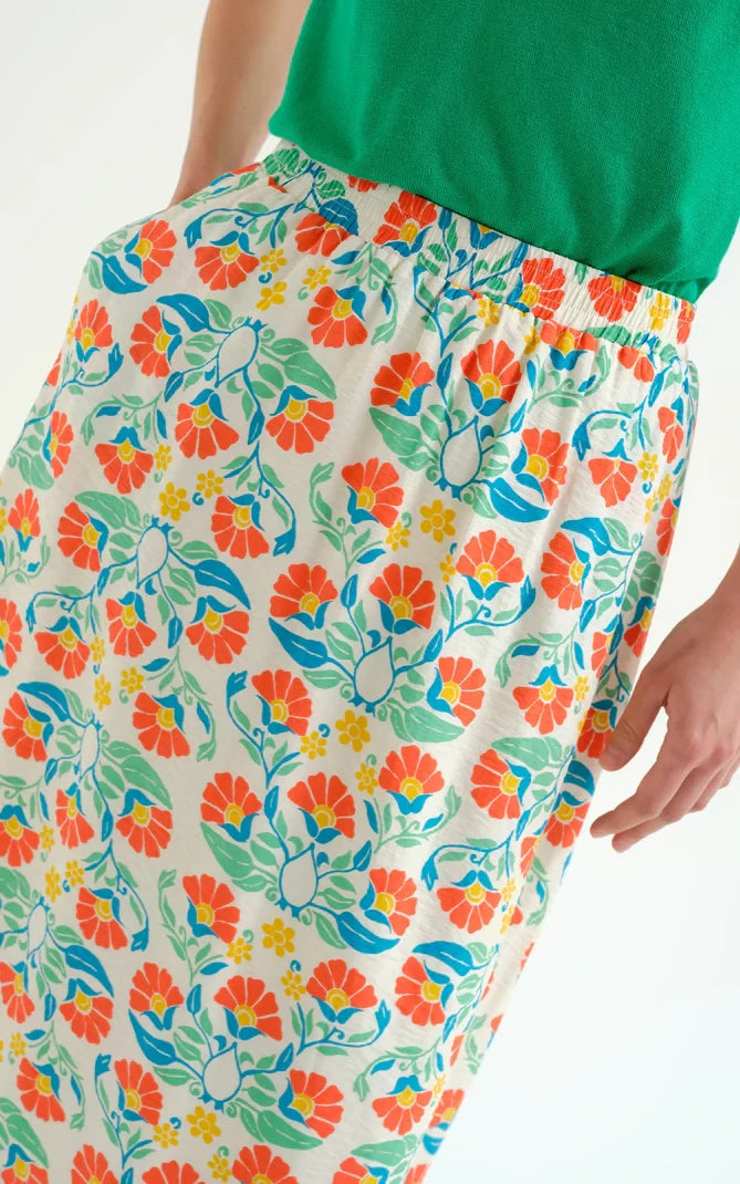 Compania Fantastica - Long Skirt With Small Royal Print