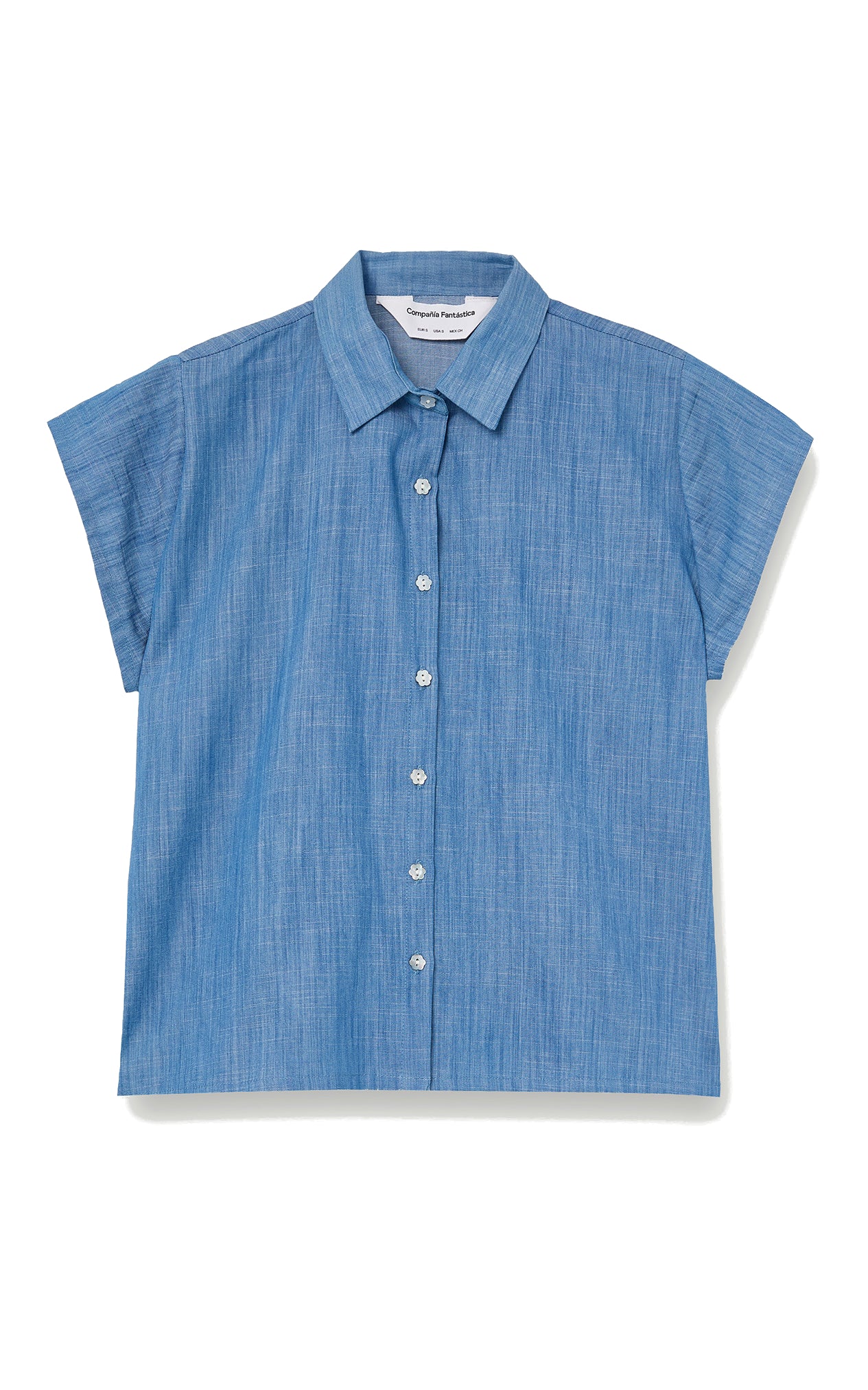 Compania Fantastica - Chambray Light Blue Short Sleeve Shirt