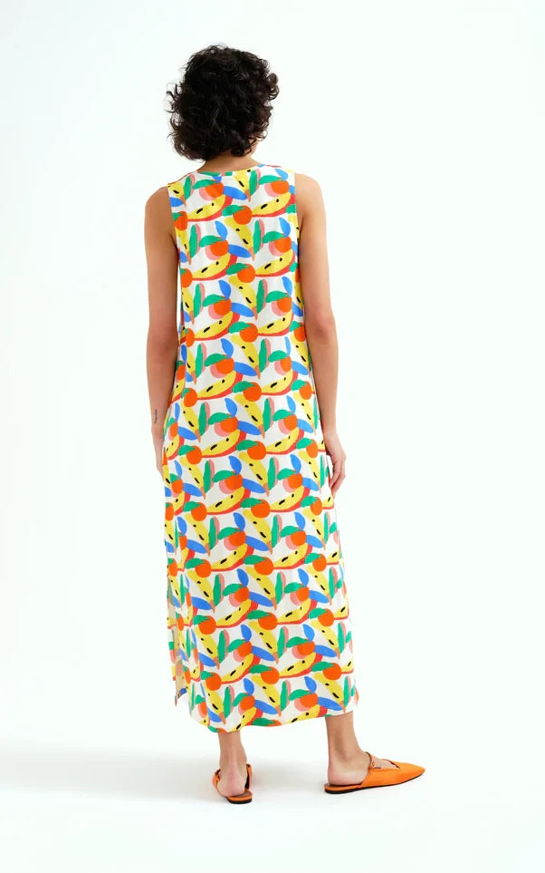 Compania Fantastica - Long Dress With Tutti Frutti Print Small
