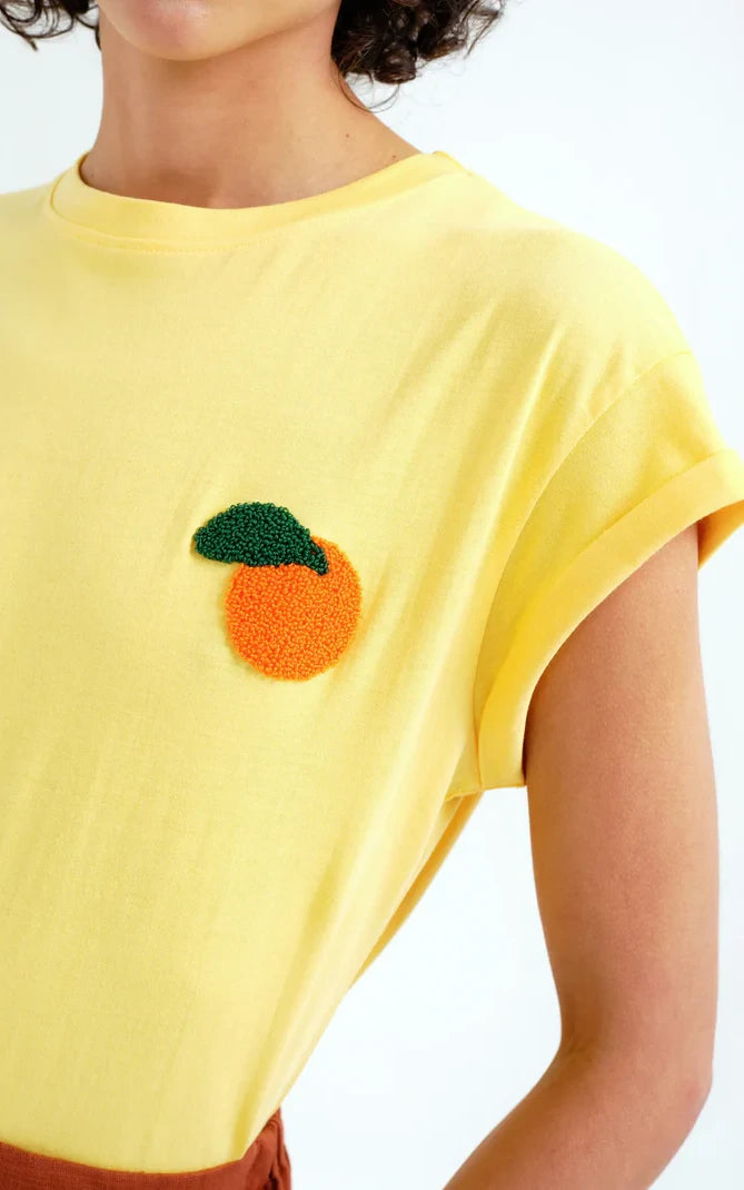 Compania Fantastica - T-shirt With Orange Embroidery